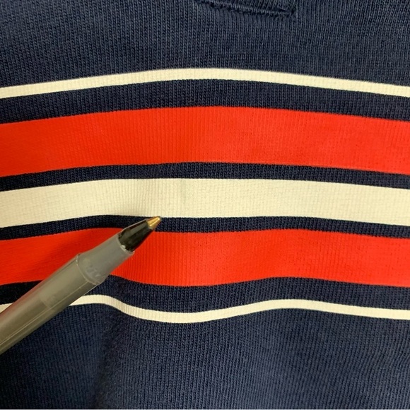 Janie And Jack Polo Rugby Stripe Long Sleeve Shirt Boys Size 5 Navy Blue - Picture 11 of 11